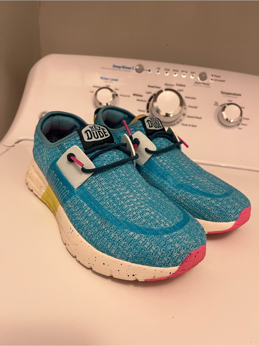 Hey Dude Teal & Pink Slip-On Sneakers